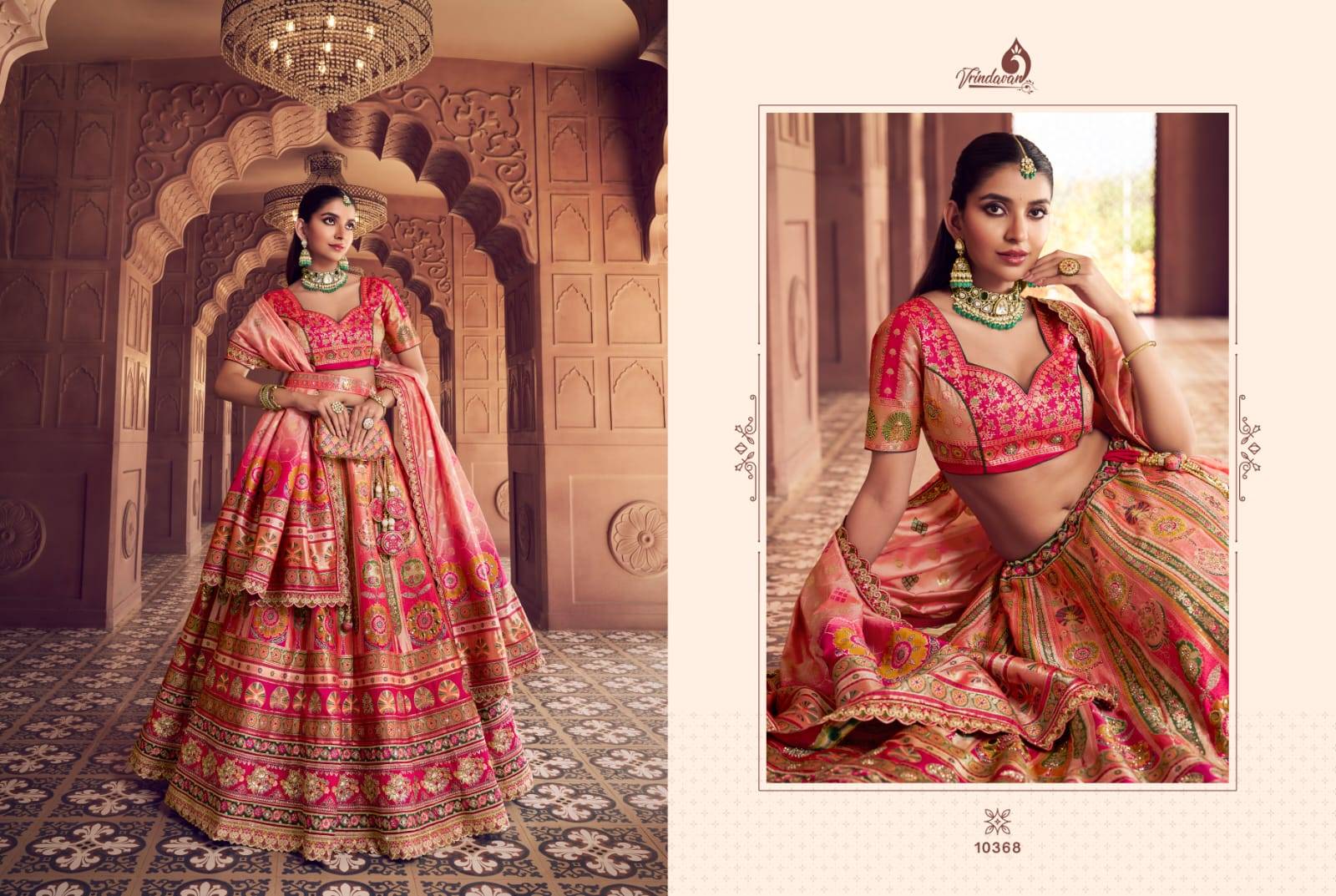 VRINDAVAN VOLUME 6 9 By VRINDAVAN 10369 SERIES Designer Beautiful Collection Occasional Wear & Party Wear Net Lehengas At Wholesale Price